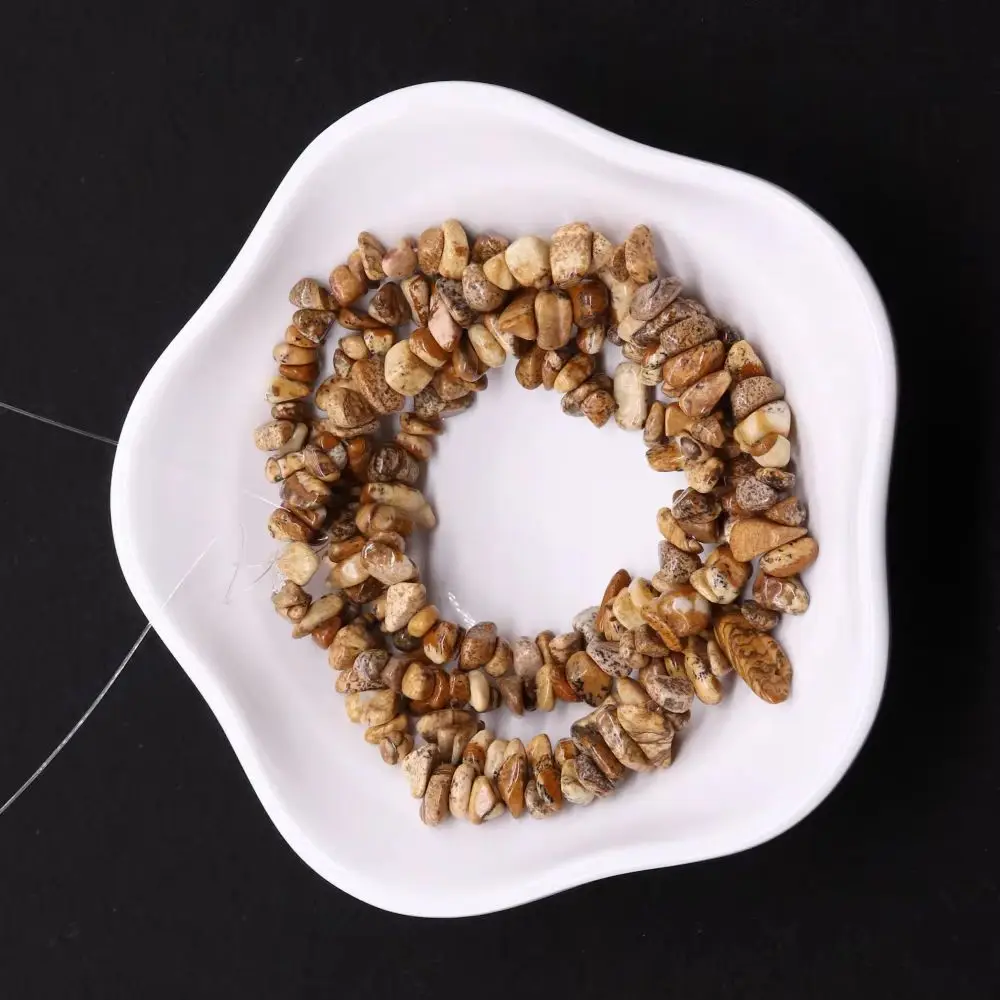 

Irregular Natural Stone Beads 6-10mm Picture Stone Crushed Stone Loose Bead DIY Bohemia Necklace Bracelet Accessory 1strand/pack