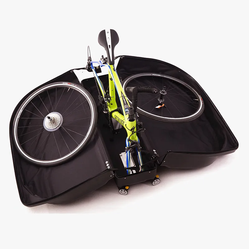Hard shell bicycle loading case Road mountain bike professional suitcase Transport case 4 directional wheels with brakes