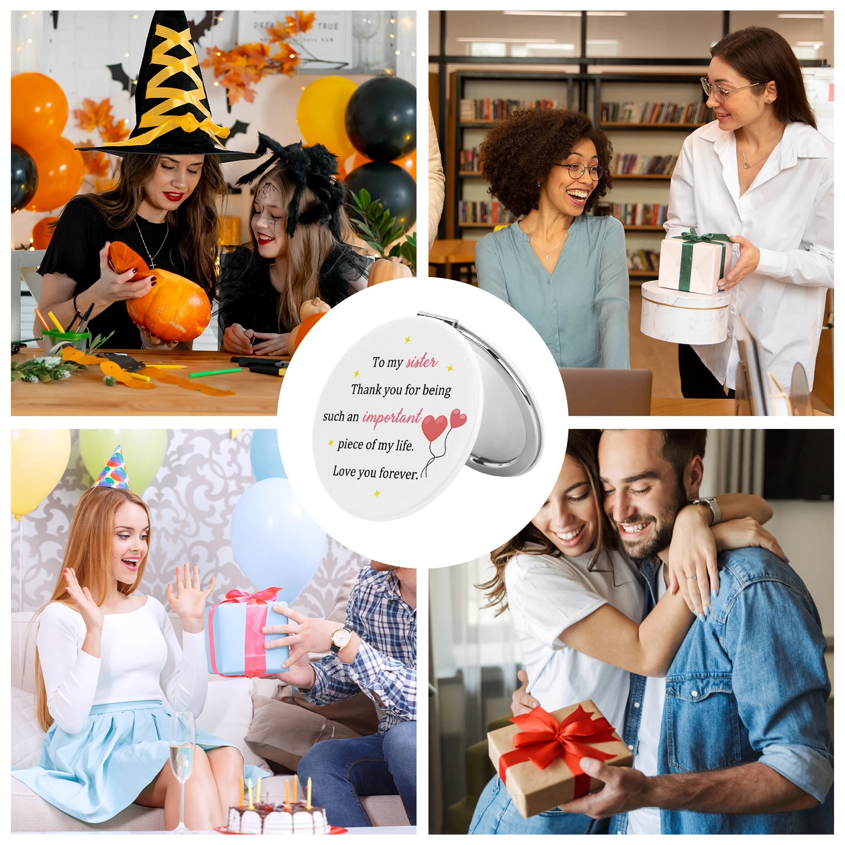 Foldable Makeup Mirror Portable Double-Sided Mirror Student Dormitory Desktop Small Gift Wholesale