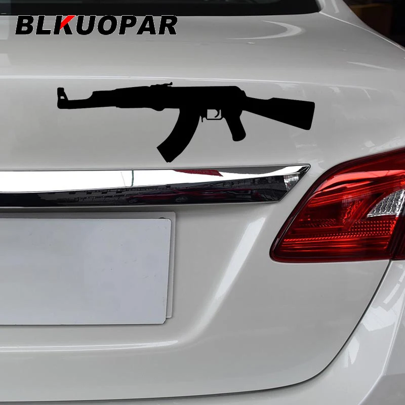 BLKUOPAR AK47 Car Sticker Personality Sunscreen Creative Funny Decal Waterproof Original Refrigerator Surfboard Decor Car Good