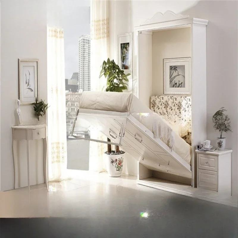 White wall Invisible Multifunctional rollover board Folding double lunch break Creative wall cabinet Single