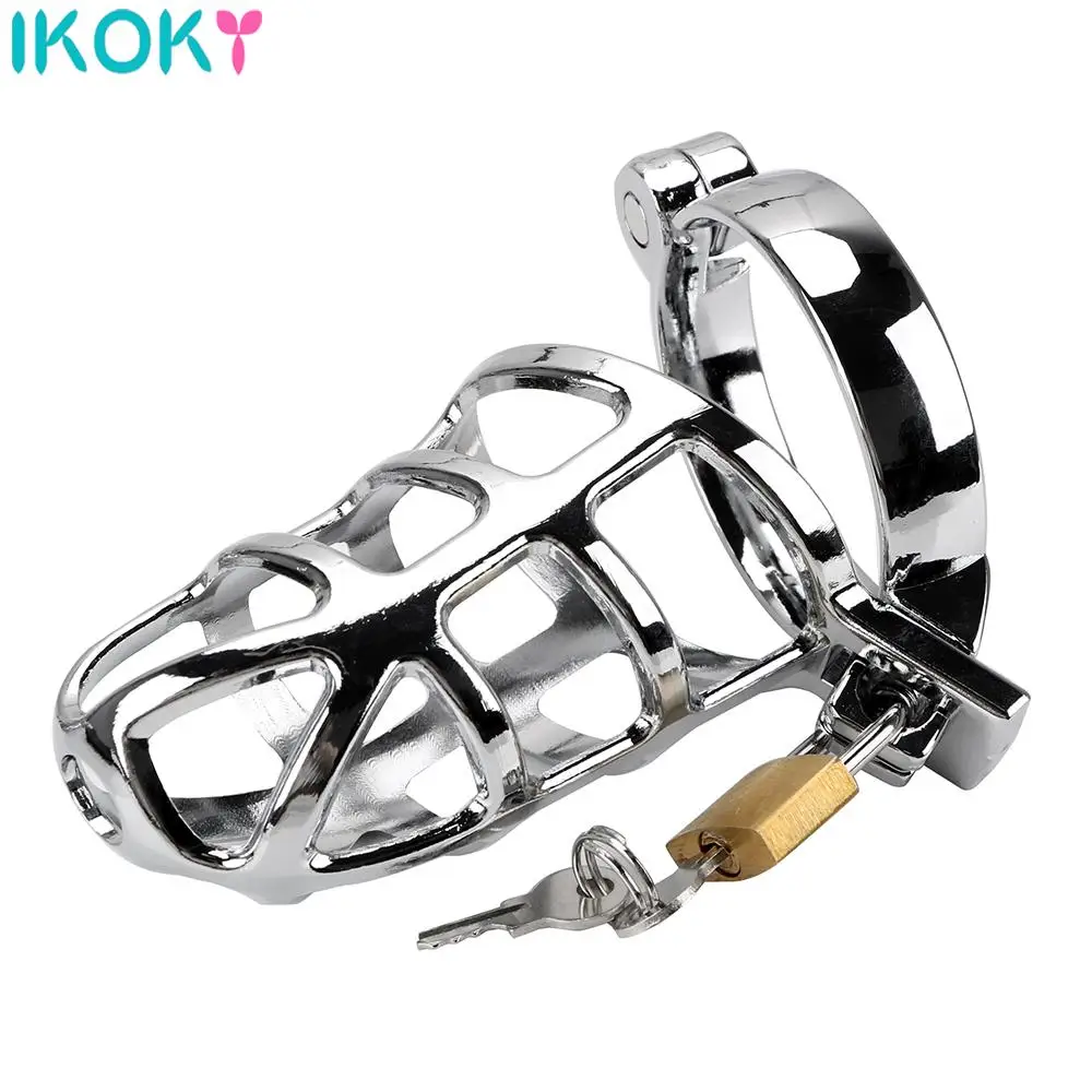 40/45/50mm for Choose Bird Cage Chastity Device Metal Cock Bdsm Bondage Penis Ring Lock Restraint Male Sex Toys For Men