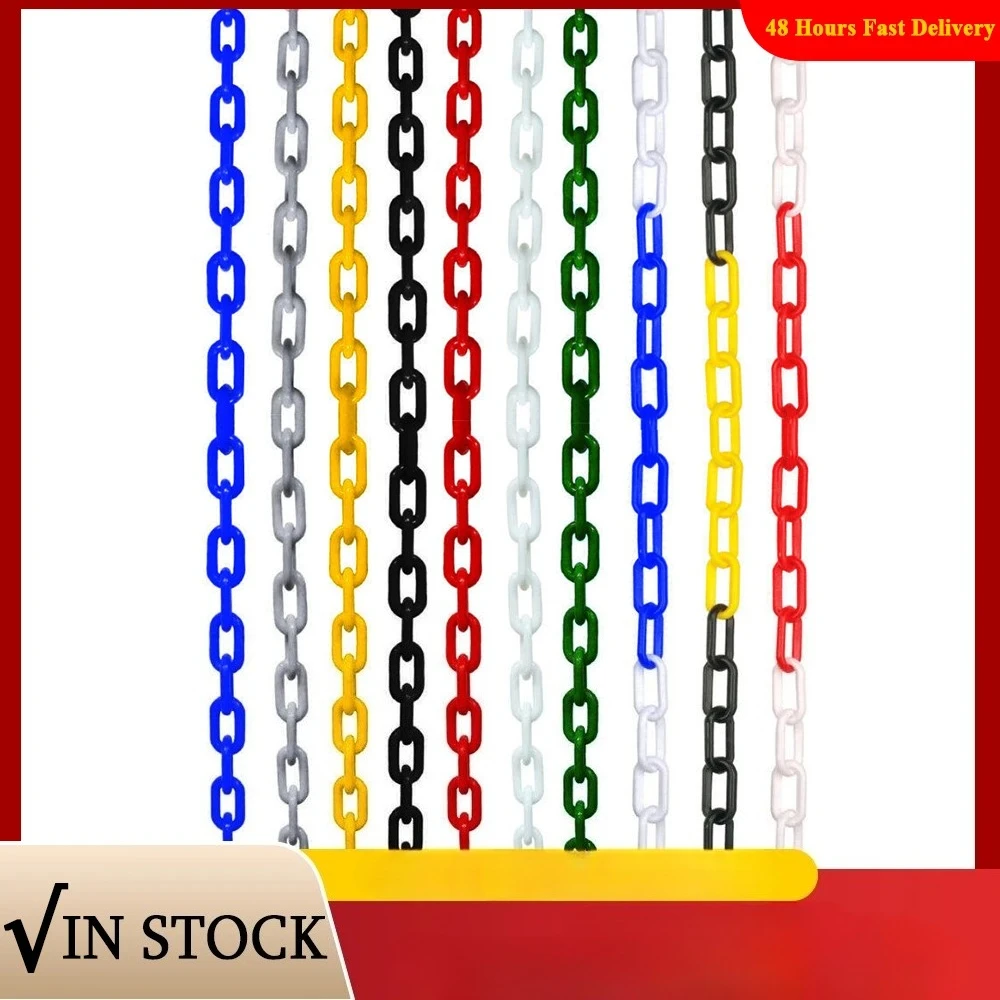 Lightweight Colorful Plastic Chain 5m/10m, Traffic Isolation Warning Link, Outdoor Road Barrier Garden Protective Supplies