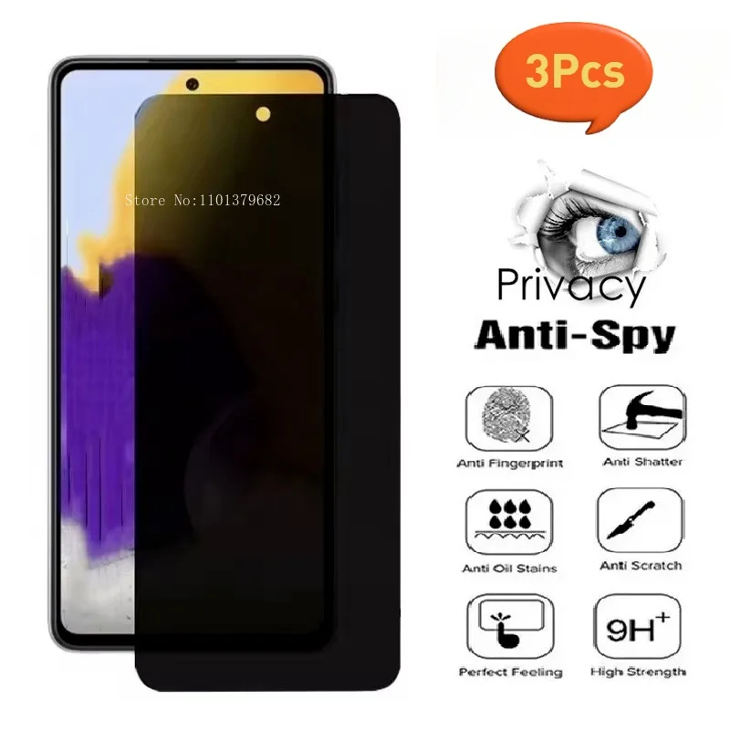 3Pcs Privacy Tempereed Glass Screen Protector Anti-Spy for MOTO G13 G32 G42 G53 G72 G22s E13 G24 Power G Play 2024