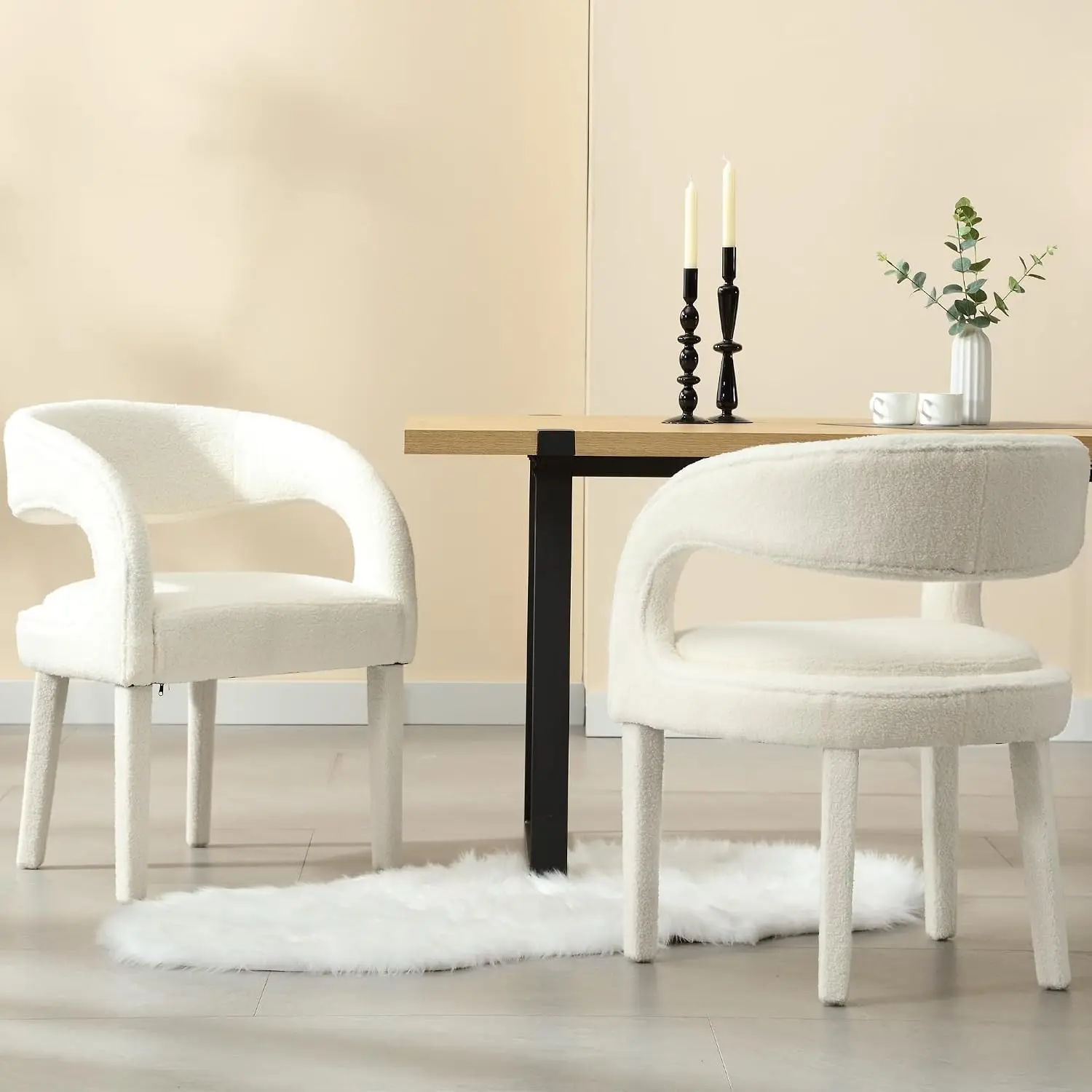 Modern Barrel Dining Chairs Set of 4 with Arms Open Back, Velvet Accent Side Chairs for Kitchen Living Room Bedroom, Customized