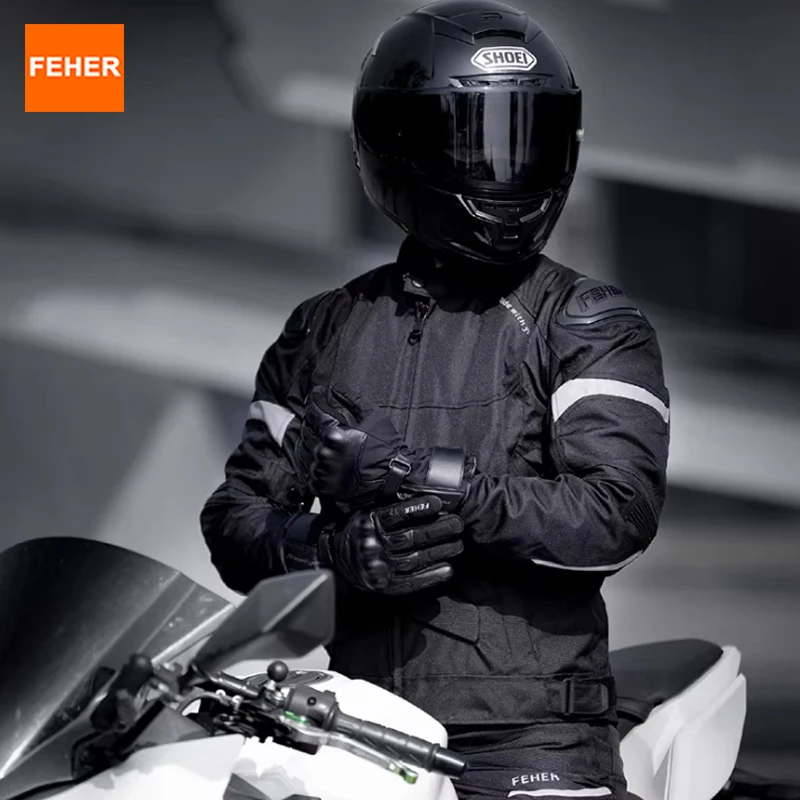 

Мотоциклетная куртка FEHER для всех сезонов, мужская, водонепроницаемая, дышащая, с подогревом, с защитой плеч из ТПУ, для езды на мотоцикле