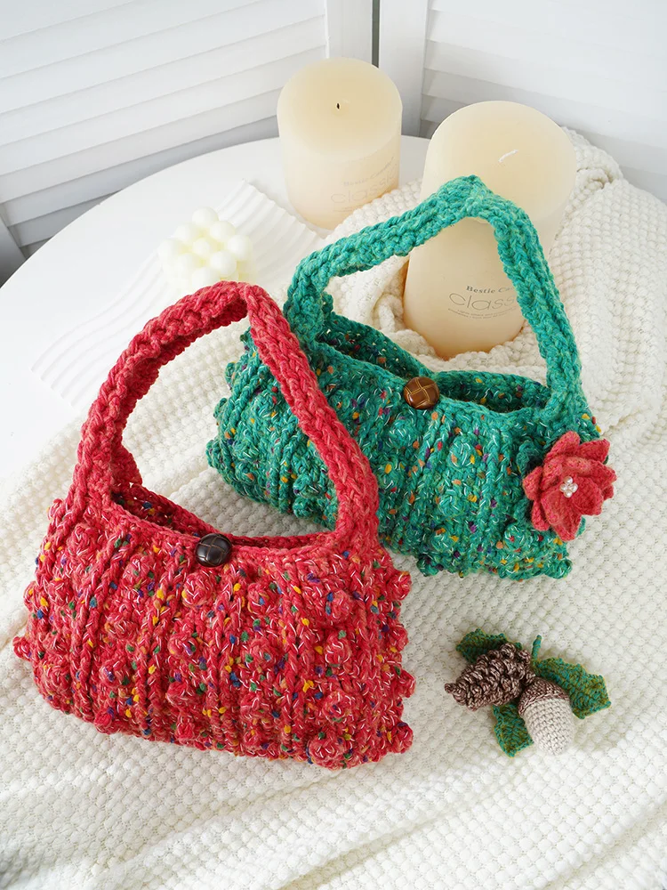 フィフィのdiy手編み材料キット、かぎ針編み針付きウールクロスボディフォンバッグ、親友への完璧なクリスマスプレゼント