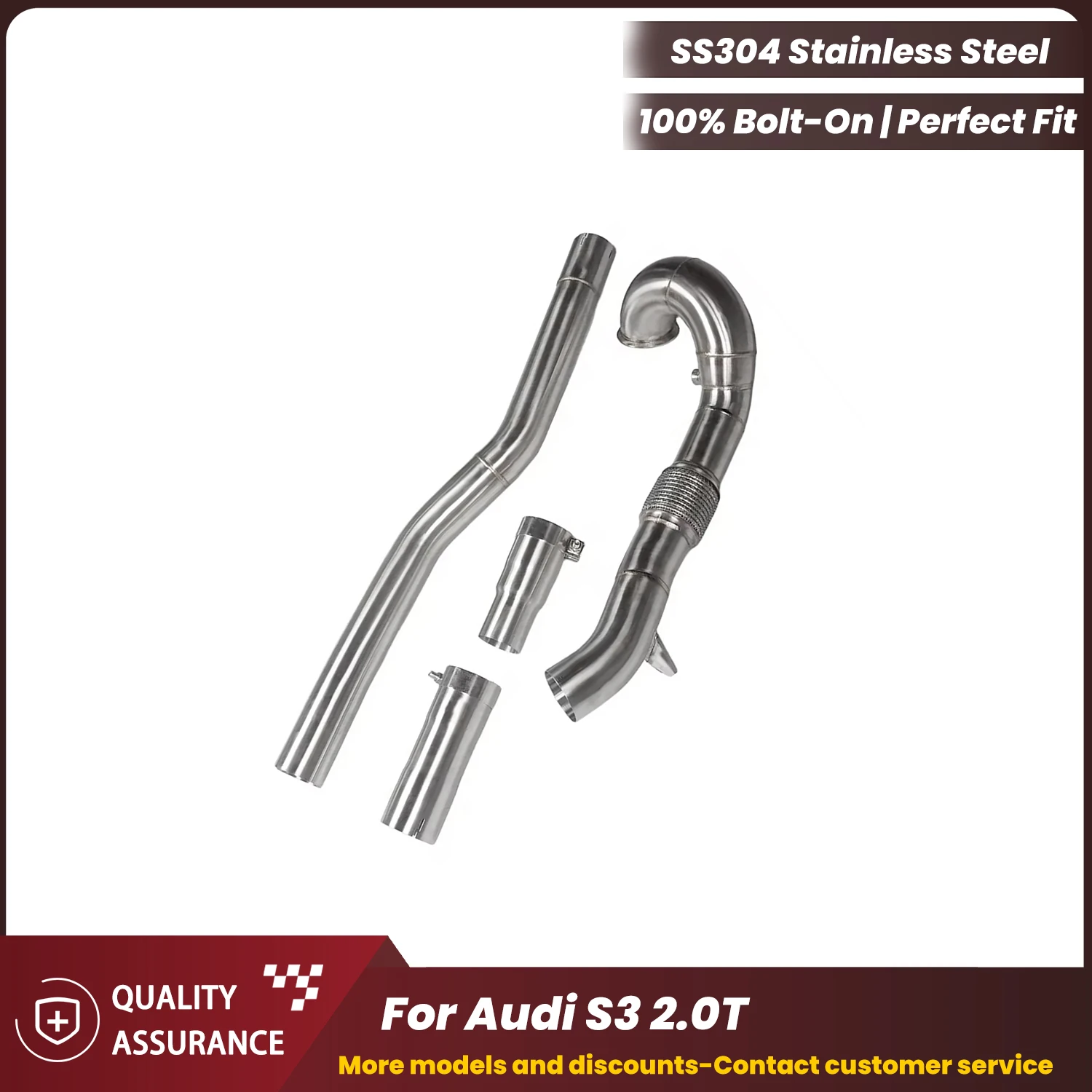 

ECCF Sports Downpipe For Audi S3 2.0T Aggressive Exhaust Sound High Flow Performance Upgrade