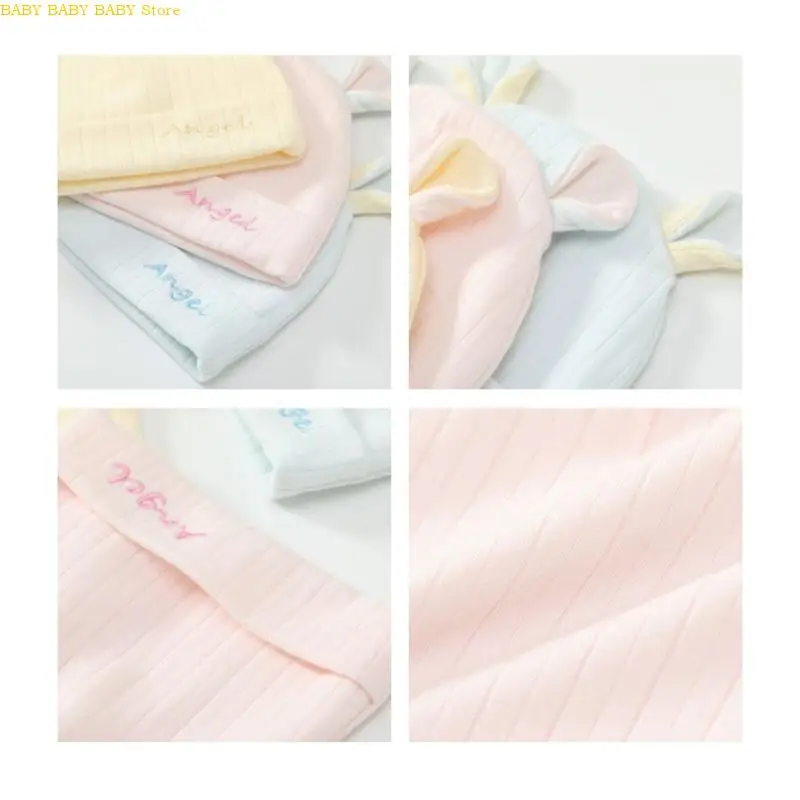 

Q81A Детская шапка-бини с милым медведем, эластичные мягкие детские шапки для детей 0-6 месяцев