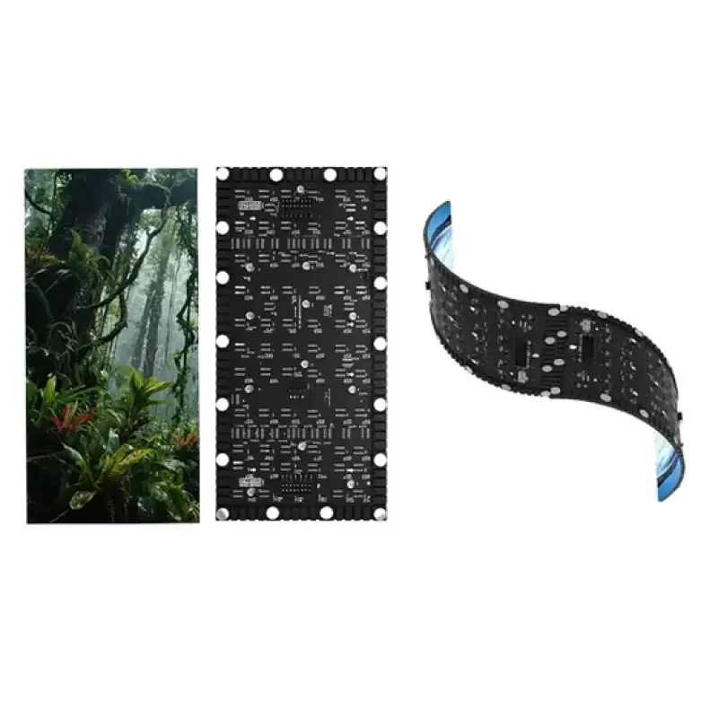 Curved Surface 3D Holographic Advertising Flexible LED Film Screen Display for Station
