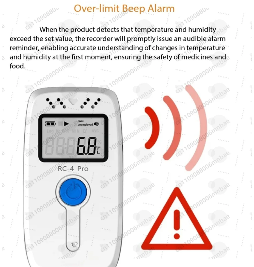 RC-4 PRO Temperature Data Logger ABS Material Pharmacy Refrigerators Thermohygrometer Drug Monitor Cold
