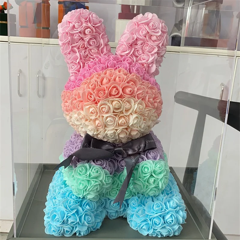 

Eternal Flower Rabbit Valentine's Day Gift Imitation Flower Rose Rabbit Eternal Flower Gift Rose Rabbit Gives Girlfriend and Gir