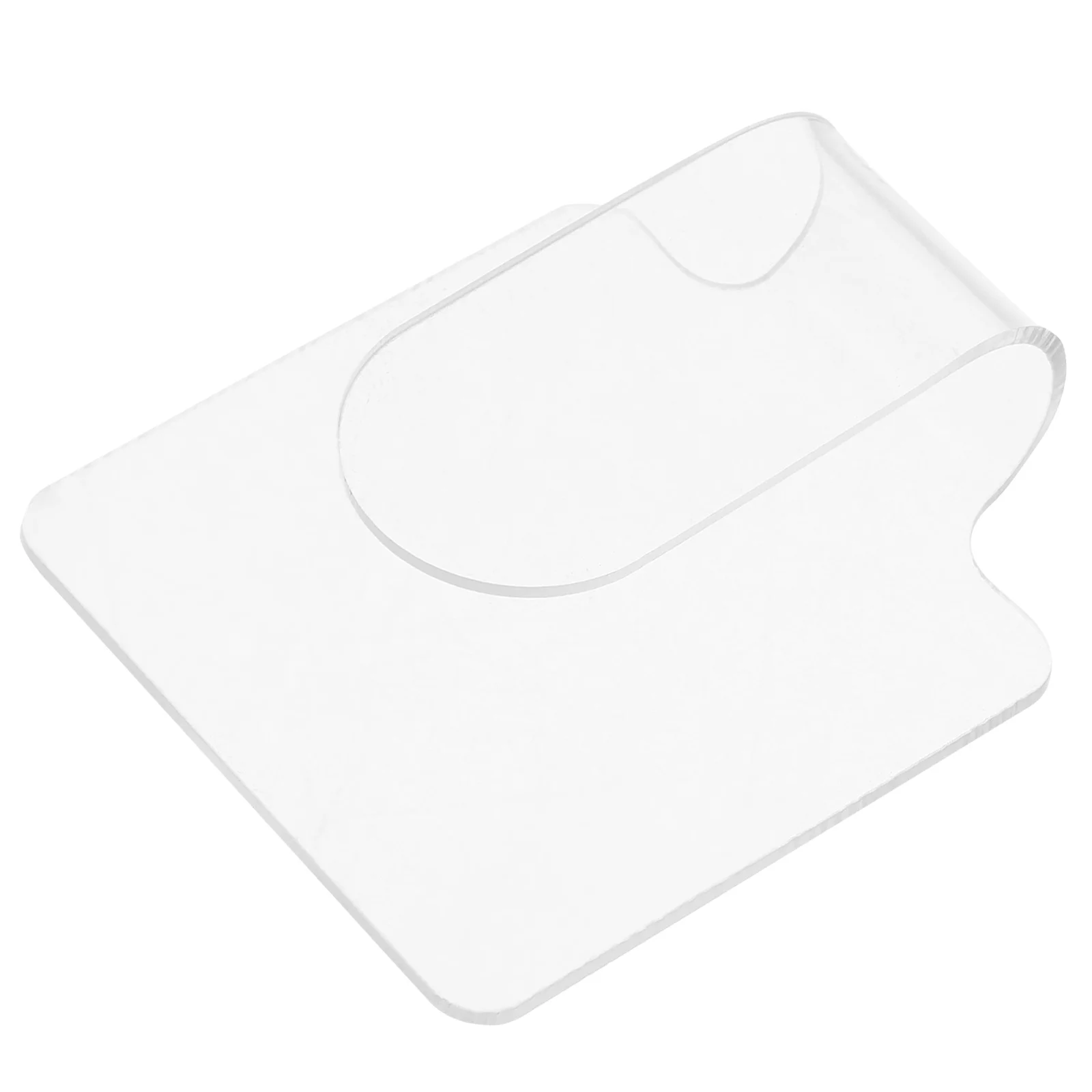 Paleta de mezcla de maquillaje acrílico transparente, placa de base de manicura pequeña y compacta de mano para decoración de uñas, base mezcladora de lápiz labial