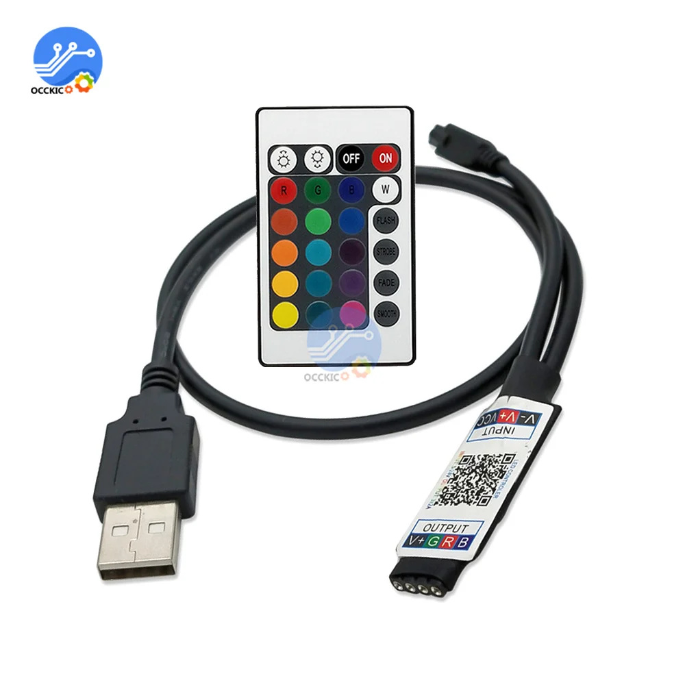 Remote Control LED Lights 24 Keys LED IR Bluetooth WIFI RGB Remote Dimmer Controller For Led Light Strip Controller