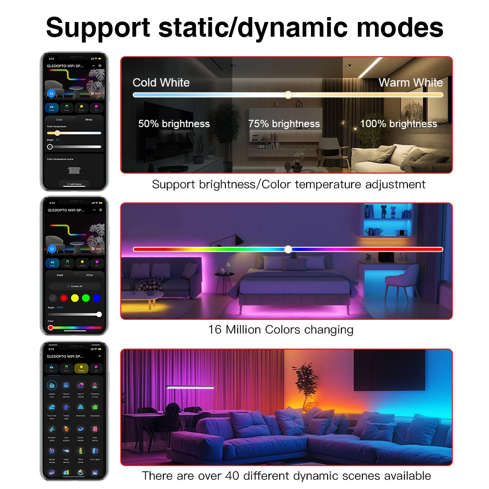 WiFi Tuya SPI Digital Pixel LED Strip Light Controller Smart Life App Control Over 40 Dynamic Lighting Easy to Setup for WS2811
