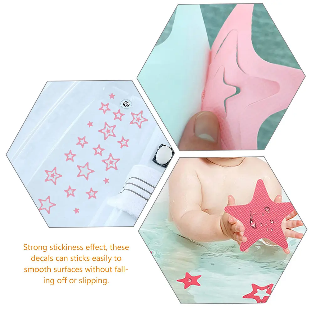 12Pcs Waterproof Non-Slip Bathroom Floor Stickers – Star Shape Adhesive Treads for Shower, Bathtub, Pool & Stairs