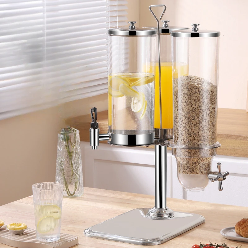 

Rotary fruit juice tripod cereal machine 3L single-head hotel buffet soy sauce dispenser candy milk dispenser