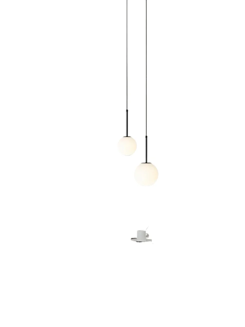 

Bedroom bedside small chandelier, simple and modern Nordic light luxury, restaurant bar double head, glass chandelier