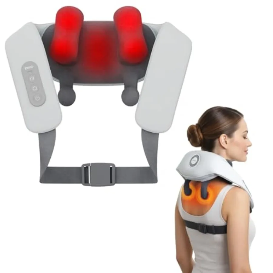 

Shiatsu Neck and Back Massager with Heat 150 Min Uses 4 Modes Adjustable Massage Head Electric 3D Deep Tissue Kneading for Shou