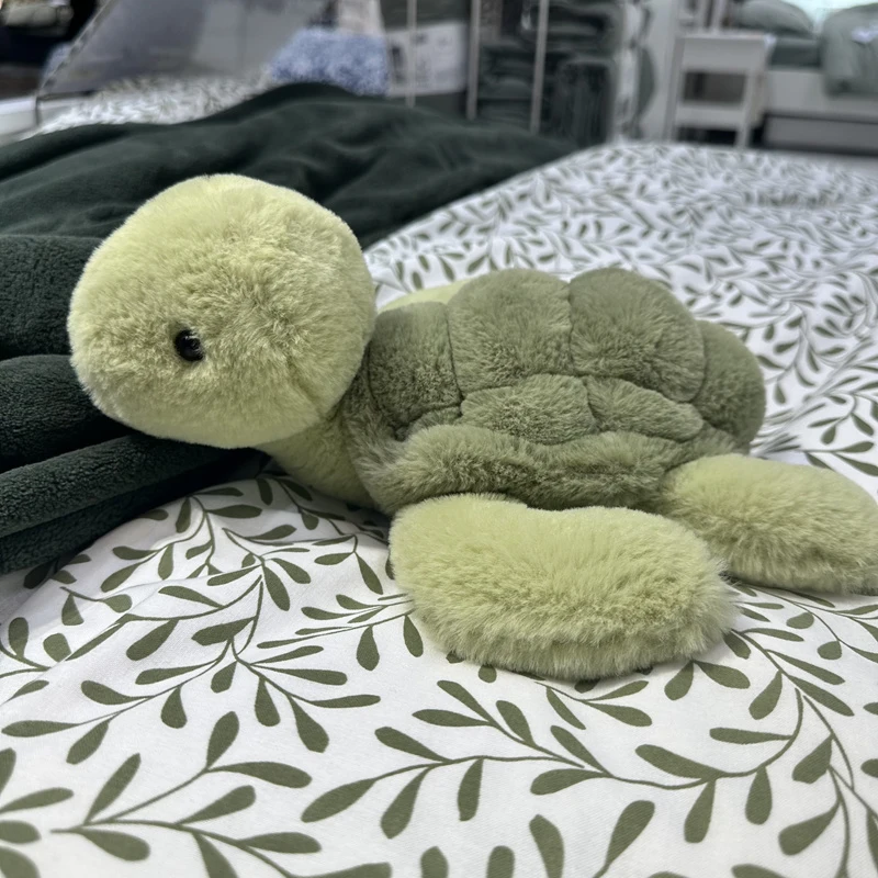 New Green Realistic Tortoise Plush Toy Cartoon Sea Turtle Marine Animal Soft Stuffed Doll Car Decor Kid Gift