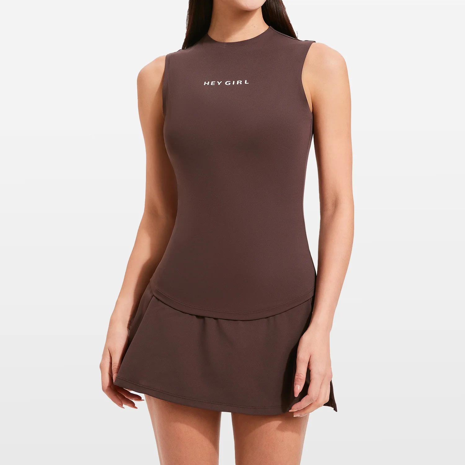 Seamless Sport Vest Top Skort Tennis Skirt with Shorts Pocket Women's Golf Wear Badminton Clothing Summer Casual Hiking Outfit