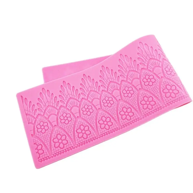 Lace Mat Exquisite Flower Pattern Silicone Lace Fondant Mold Wedding Birthday Cake Edge Decoration Tool Sugarcraft  K987