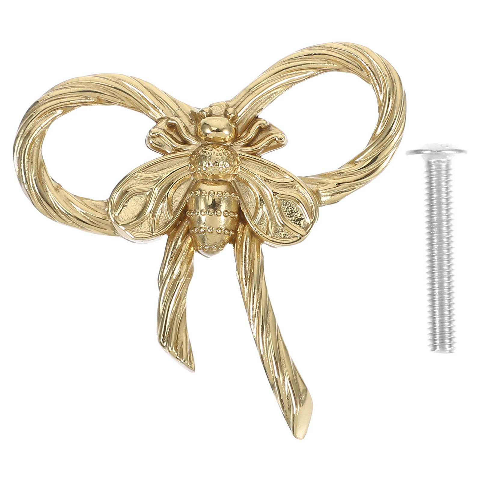 

Brass Bow Drawer Handle Cabinet Pulls Hardware Single Hole Easy Installation Durable Vintage Decorative Handles For Dressers