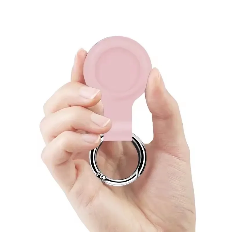 1개 분실 방지 키체인 홀더 실리콘 케이스 에어태그 에어태그 강아지 고양이 애완동물 목줄 열쇠 추적기 보호 방수