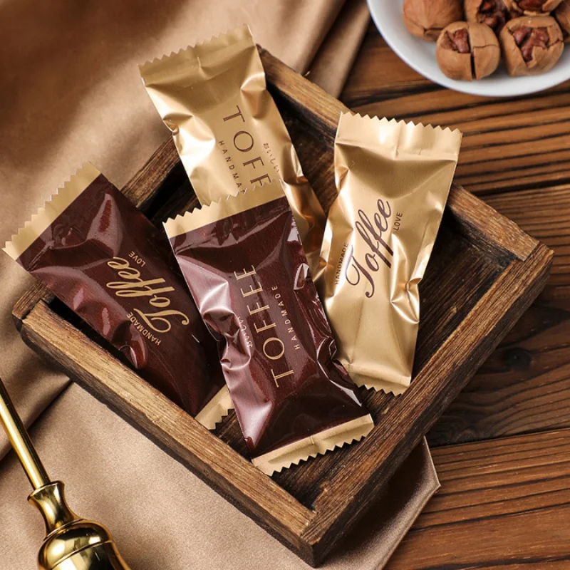 100 teile/paket toffee verpackung beutel backen süßigkeiten schokolade snack maschine verschluss beutel party geschenk verpackung beutel
