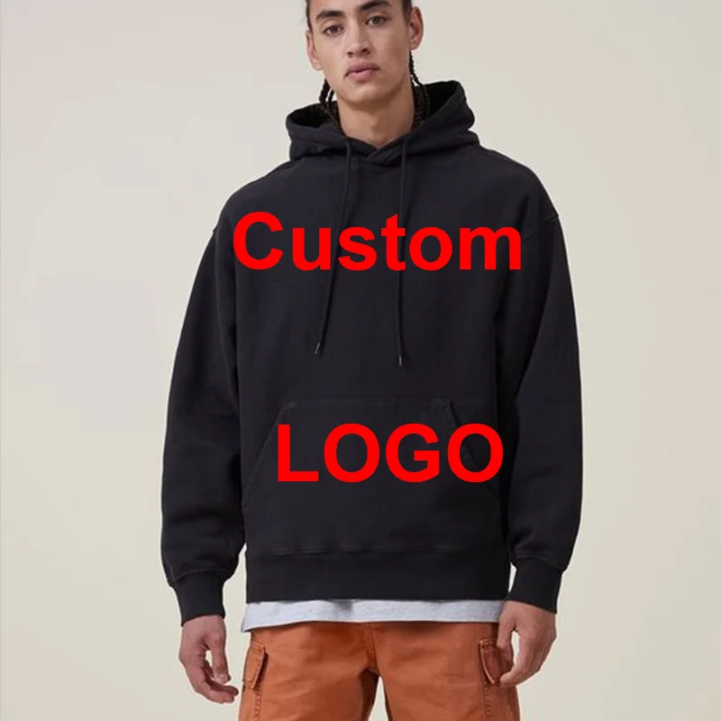 Custom LOGO DIY 600GSM Heavy Weight Cotton Velvet Hooded Sweater Men Thickened Polar Fleece Pullover Hoodie Women Warm Winter