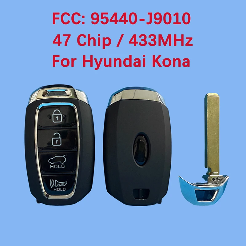 

CN020290 послепродажного обслуживания, 4 кнопки, умный дистанционный брелок без ключа FCC 95440-J9010, 47 чипов, 433 МГц для Hyundai Kona