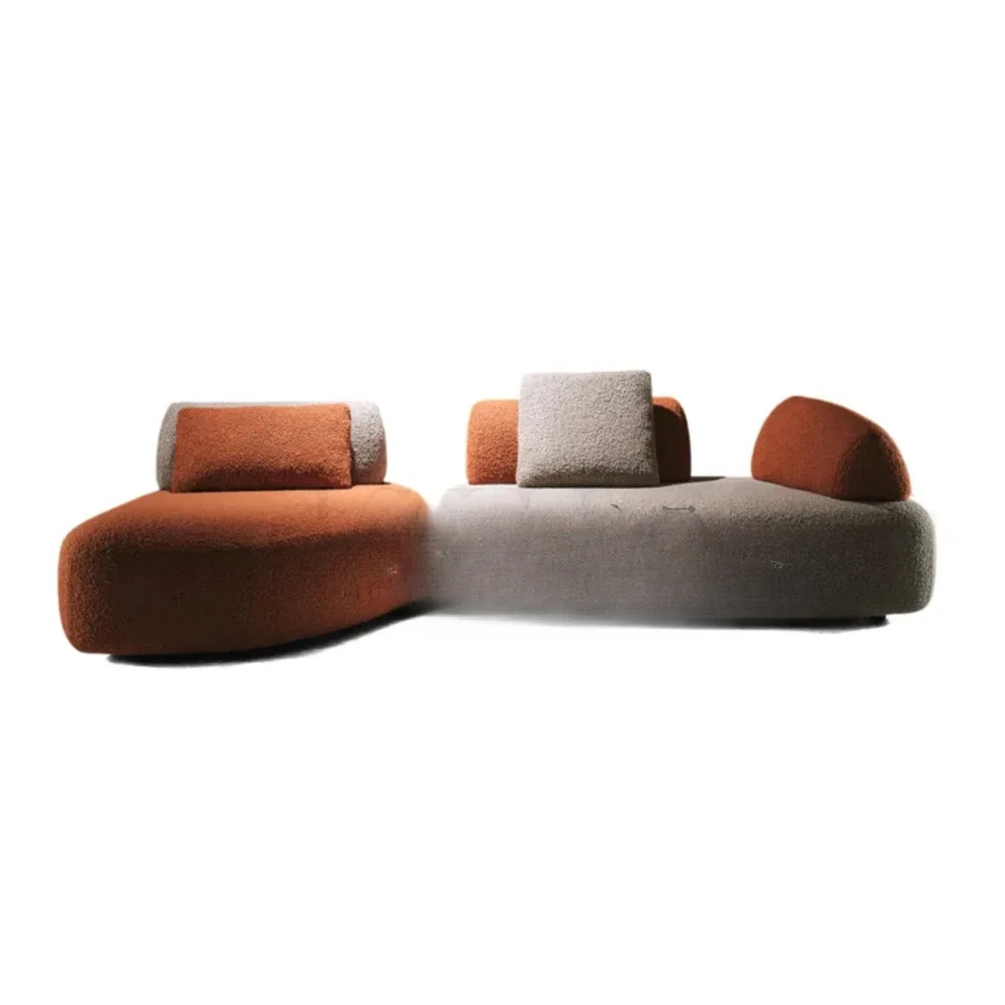 Italian light luxury living room goose soft stone free combination module fabric sofa designer hotel special-shaped lazy sofa