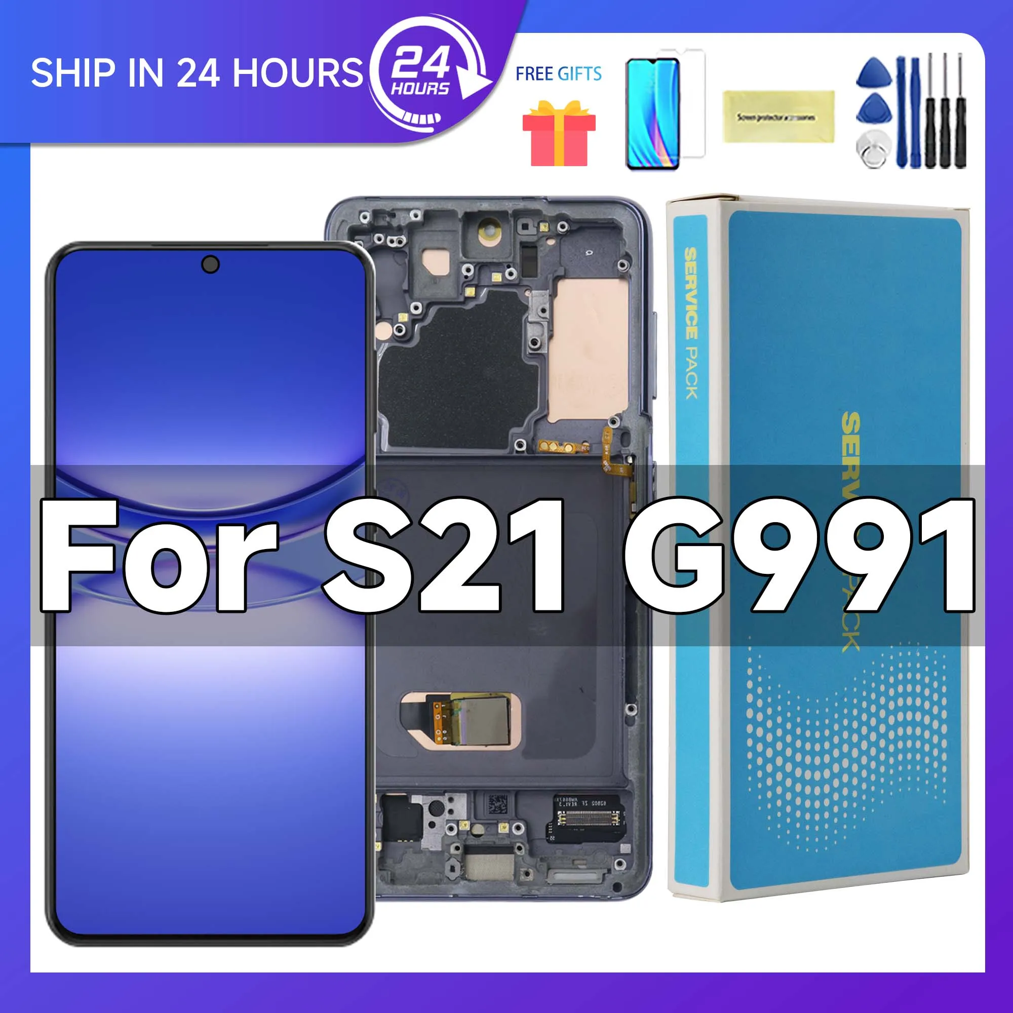 S21 For Samsung 6.2\'\'For S21 5G G991 G991B G991W G991U LCD Display Touch Screen Digitizer Assembly Replacement