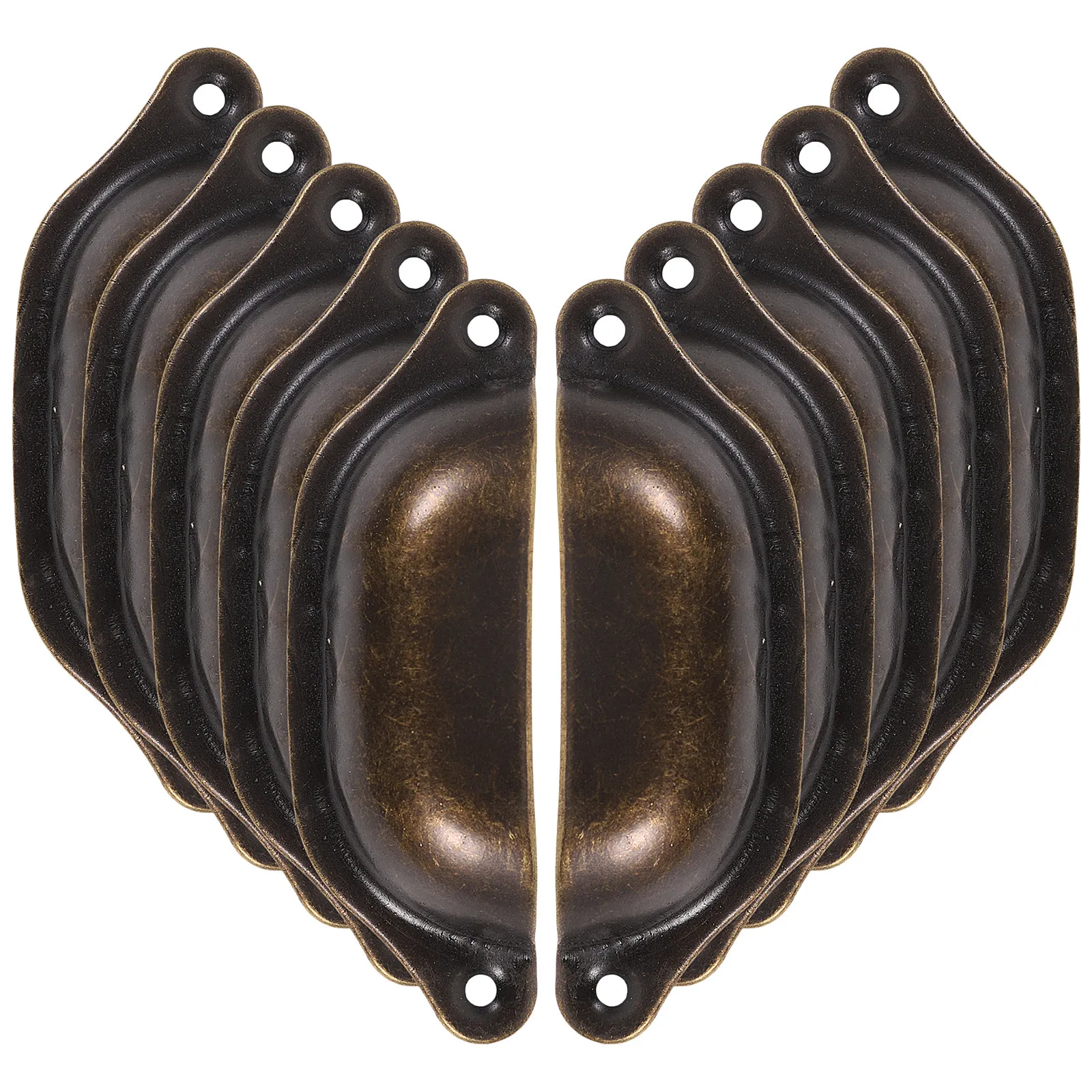 10Pcs Elegant Shell Motif Vintage Drawer Knobs Retro Cabinet Pulls for Dressers Wardrobes Kitchen Cupboards Furniture Hardware