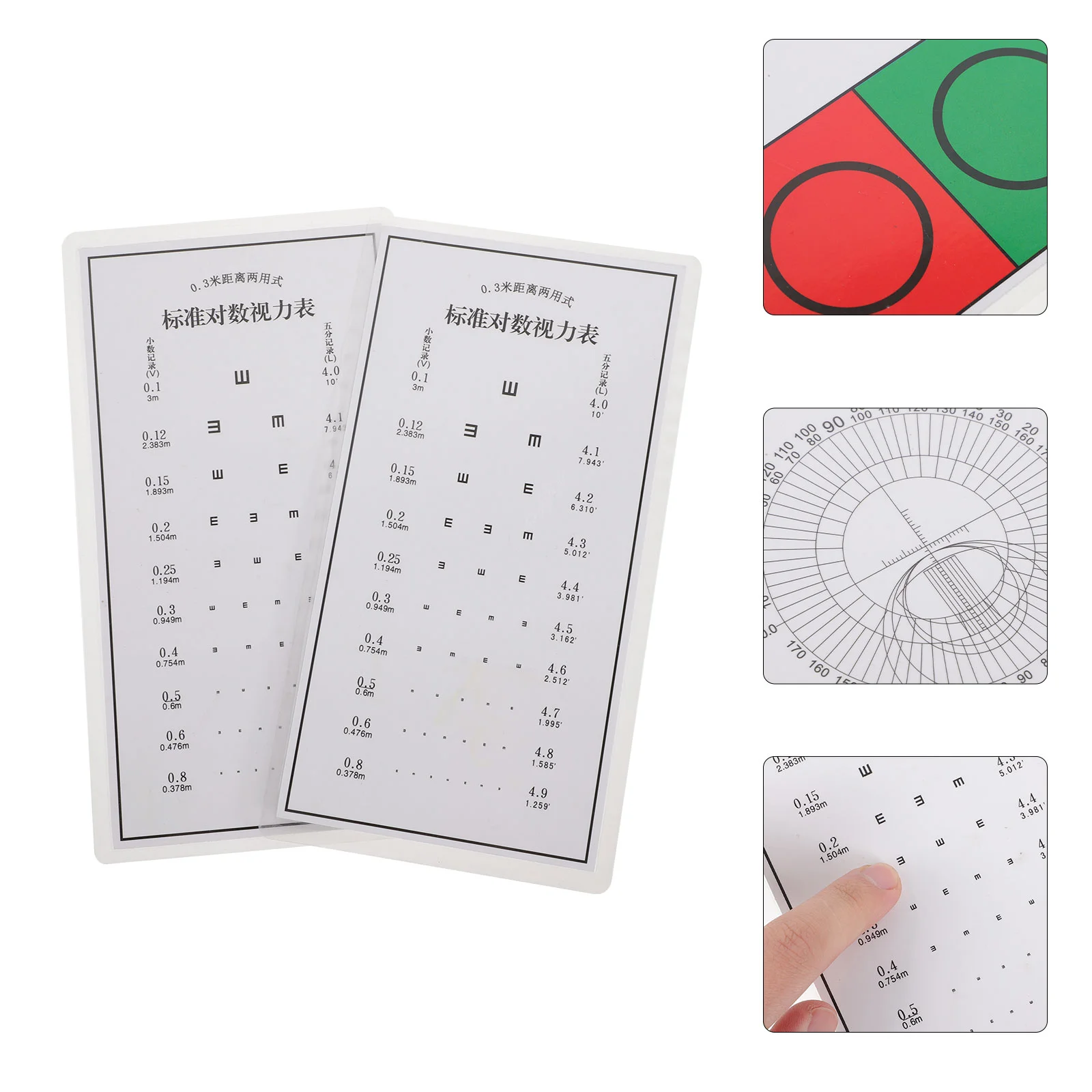2 Pcs Mini Eye Chart Test Testing Standard Table for Exam Pvc Visual Child Wall Kids