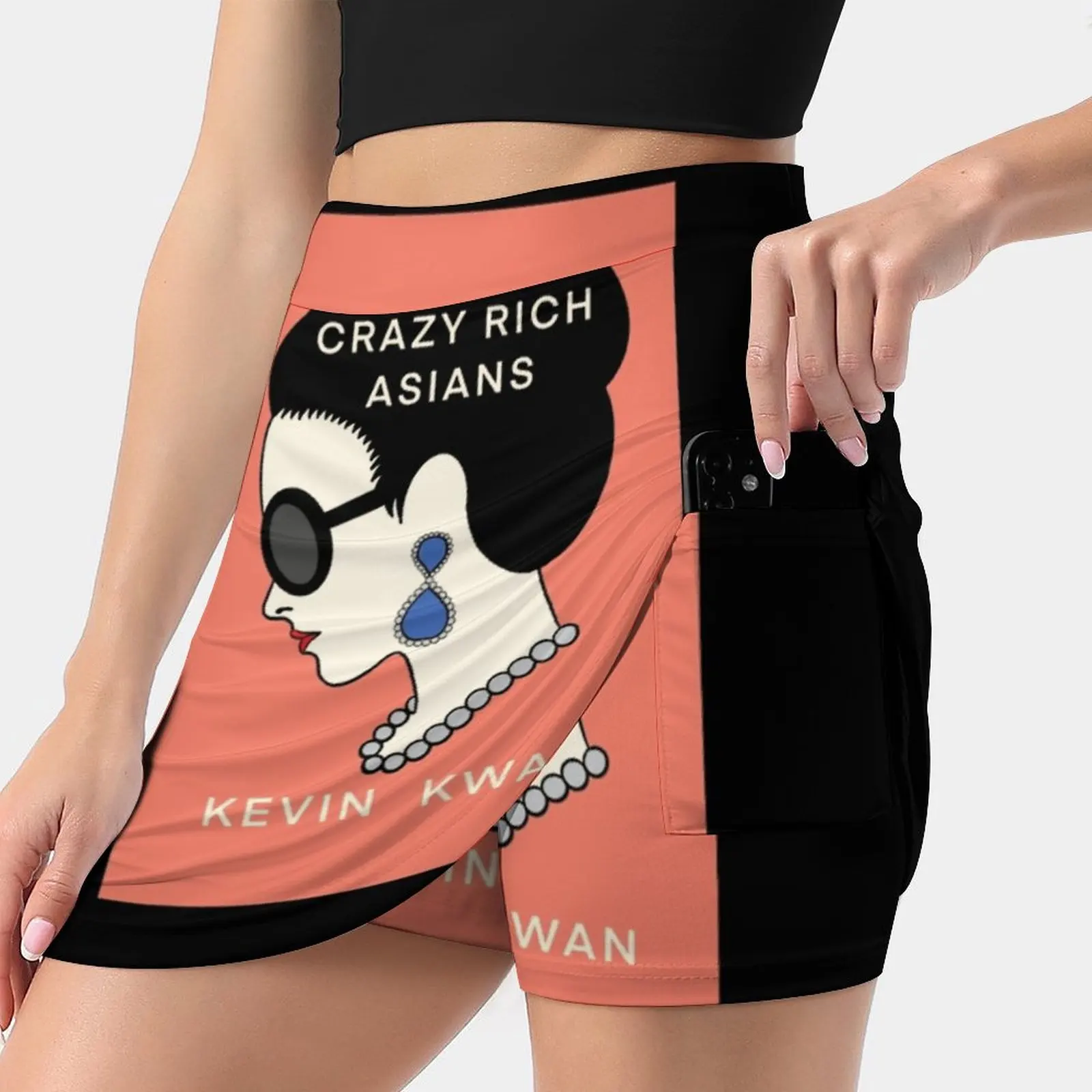 Book Cover : Crazy Rich Asians By Kevin Kwan Women'S Fashion Sporting Skirt With Pockets Tennis Golf Running Skirts Book Books