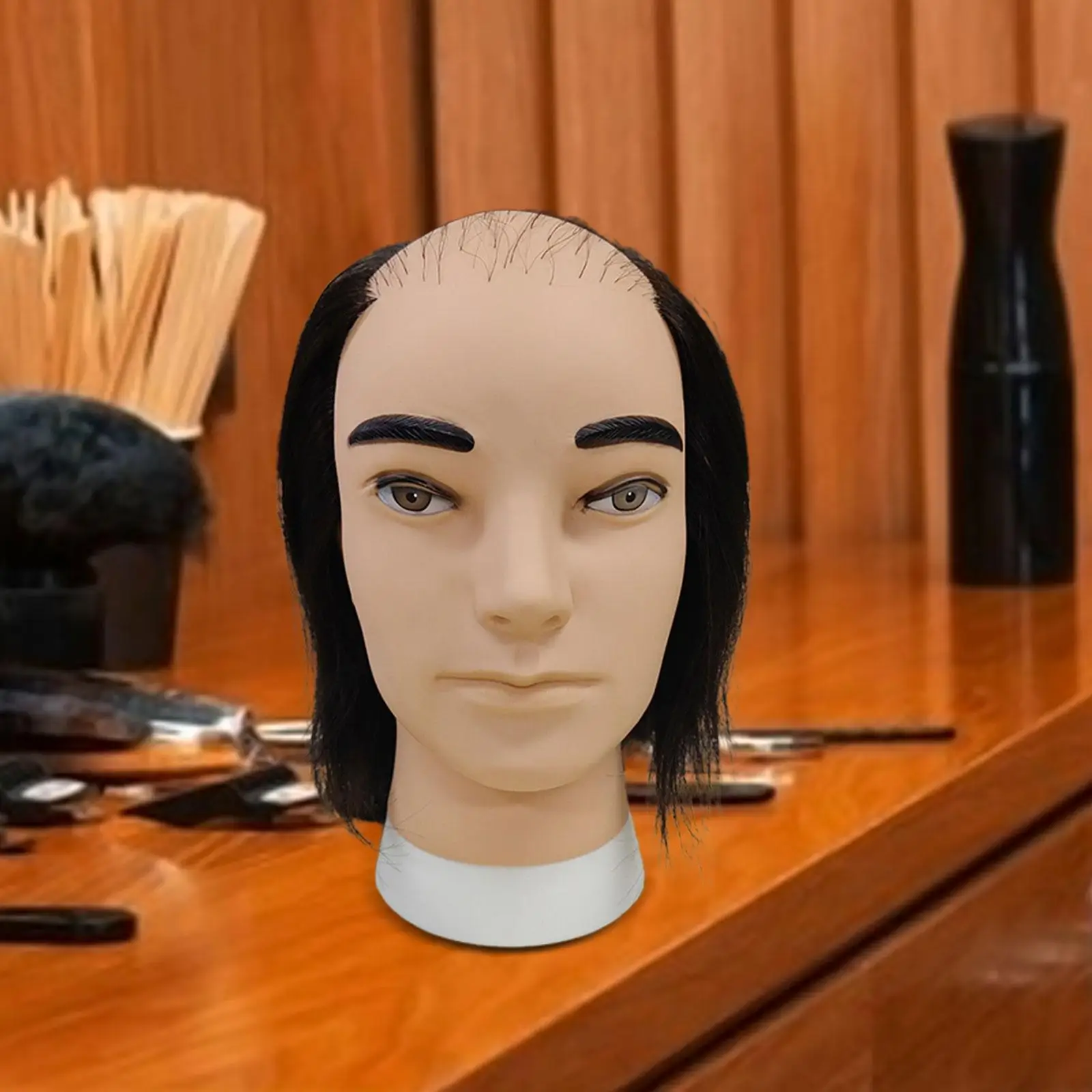 

Мужской лысая голова манекена, подставка для головы парика, модель дисплея парика, стойка для шляп для резки, плетения, практики, обучение