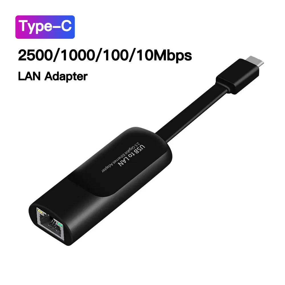 2.5G USB3.0 typ-C do RJ45 Lan Ethernet Adapter Hub 2500Mbps konwerter karty USB Adapter do komputera PC Macbook Windows Laptop