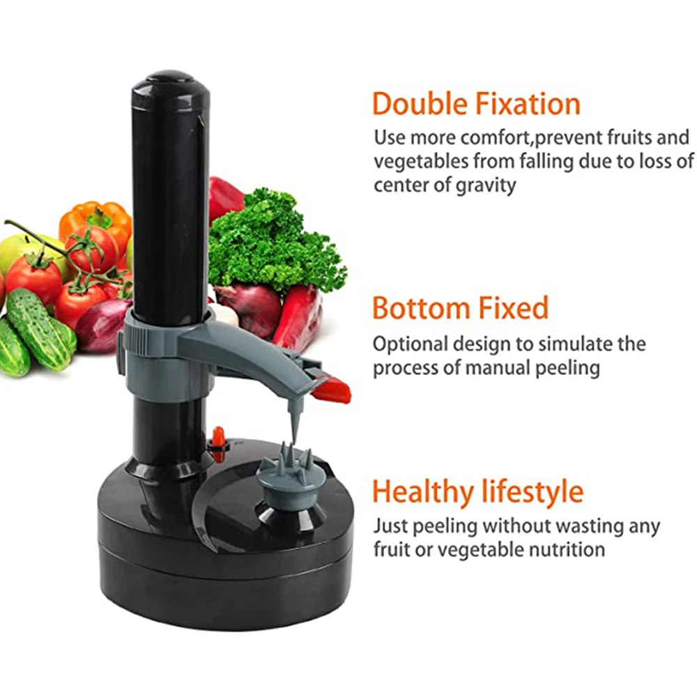 Electric Potato Peeler Multifunctional Fruit Peeler With Adapter And Spare Blades Kitchen Automatic Rotating Peeling Tool