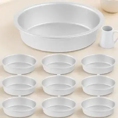 

10pcs Cake Mold Set Oval Aluminum Baking Pan For Cheesecake Flan Pudding Mini Cake Pans Non-Stick Oven Safe Bakeware