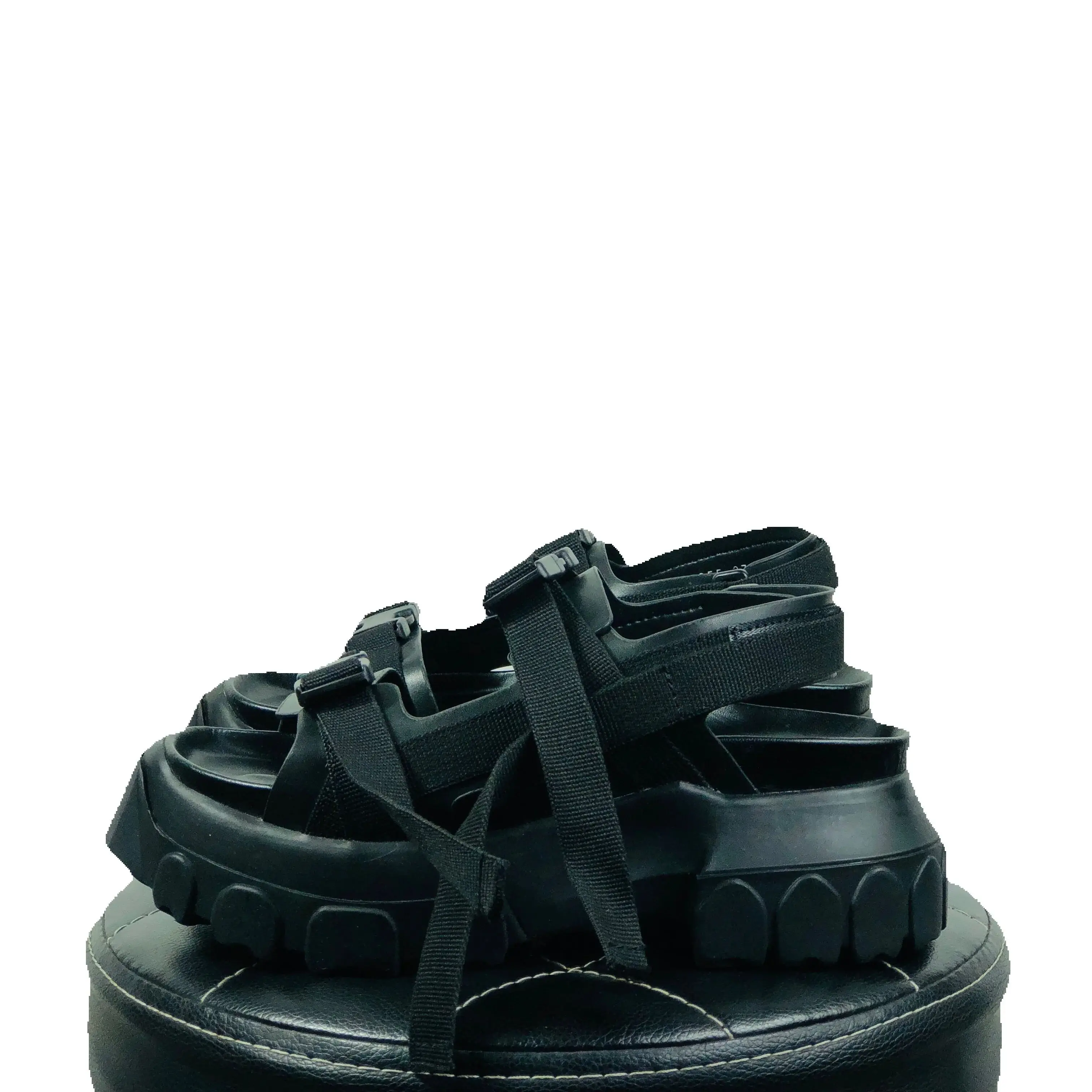 

Men Casual Platform Sandals Genuine Leather Luxury Trainers Height Increasing Women High Street Summer Black Male Designer Shoes