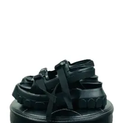 Men Casual Platform Sandals Genuine Leather Luxury Trainers Height Increasing Women High Street Summer Black Male Designer Shoes