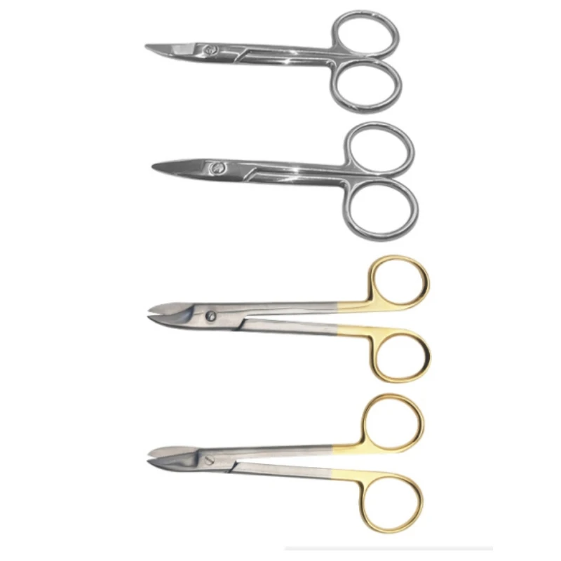 Dental Metal Crown Scissors Stainless Steel Curved/Straight Dentist Wire Cutter Scissor Surgical Ligation Filaments Cutting Tool