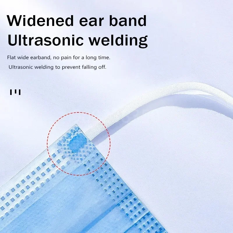 50-500pcs Disposable Adults Individual Package Masks Filter Meltblown Non-Woven Face Mask Blue Breathable Protective Masque Mask