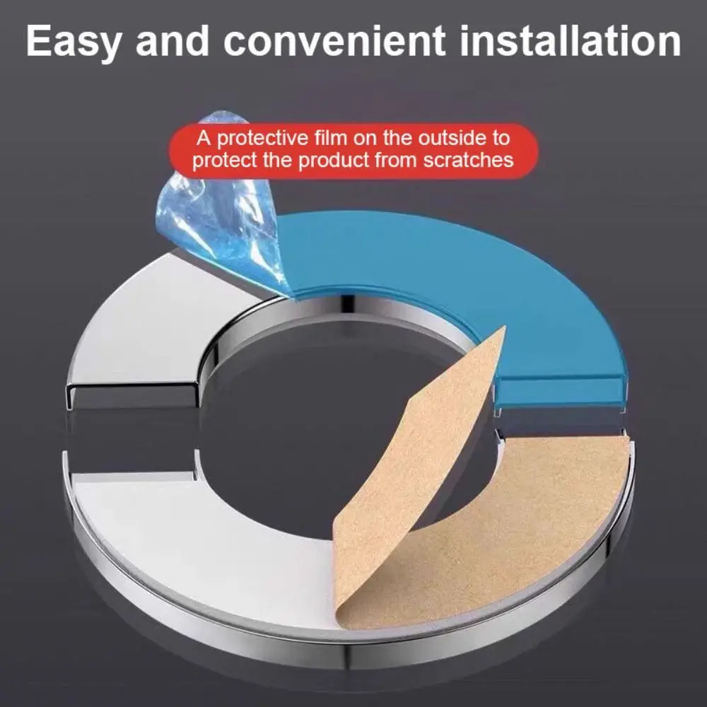 Useful Self-Adhesive Shower Faucet Cover Stainless Steel Silver Pipe Wall Covers Wall Flange