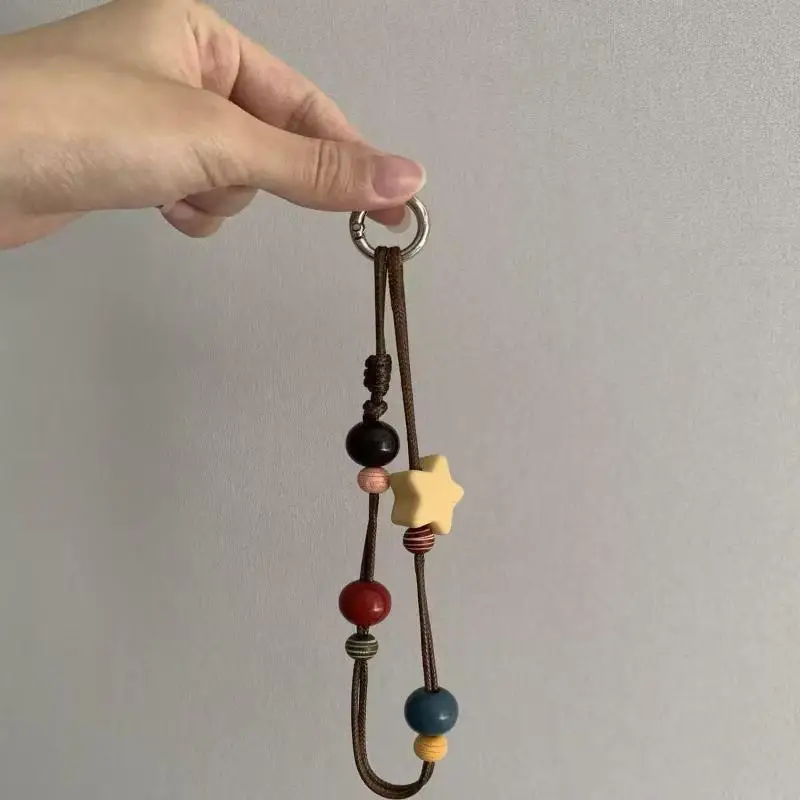 Schwarzes Handy-Lanyard mit Cartoon-Katzen-Motiv, Anti-Verlust-Seil, Handgelenkschlaufe, Perlenarmband-Design, Plüsch-Autoschlüsselanhänger, Taschenzubehör – Detail 9