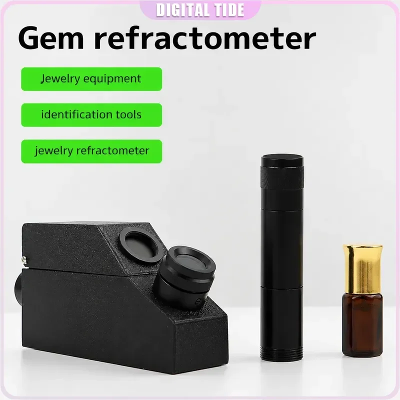 Gemstone Refractometer 1.30-1.81 RI Jewelry Testing Tool Emerald Zircon Double Refraction Meter With LED Flashlight