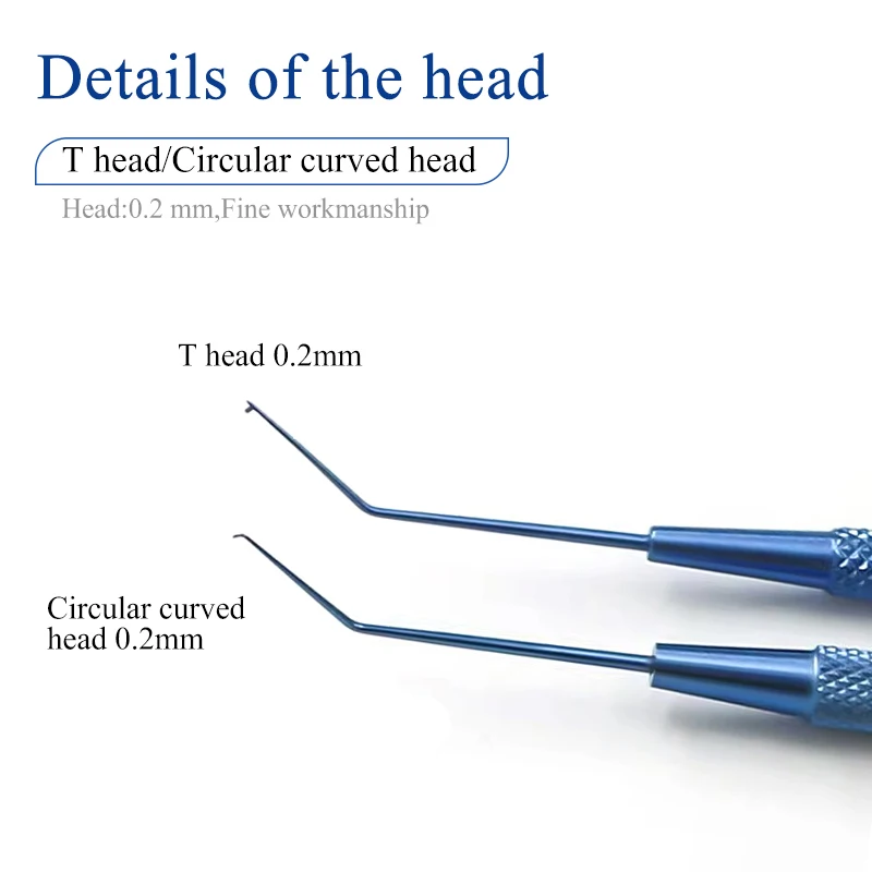 Ophthalmic microinstruments crystal positioning hook Alignment hook stainless steel titanium alloy