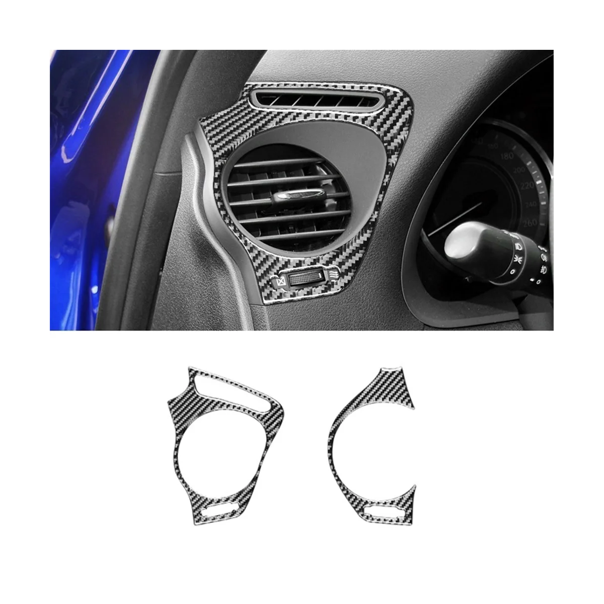 For Lexus IS IS250 IS300 IS350C 2006-2012 Carbon Fiber Side Air Vent Outlet Cover Trim Sticker Decal Accessories