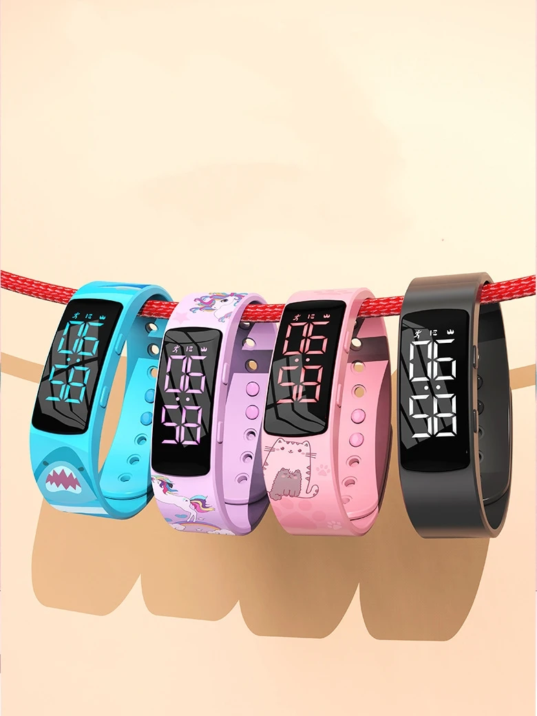 Electronic Smart Sports Pedometer Timing Vibrating Alarm Clock Luminous Waterproof LED Electronic Bracelet T8